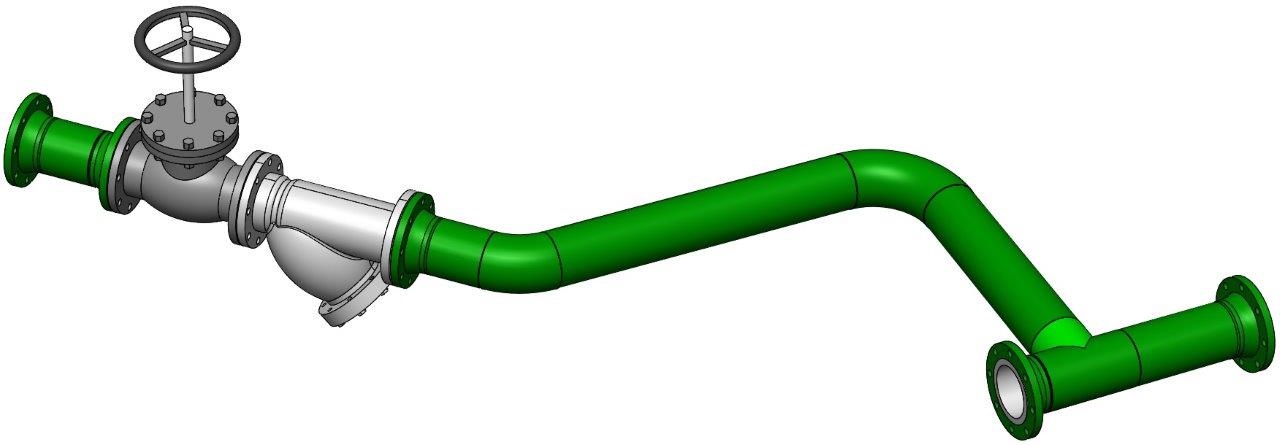 Friction Loss Calculator Piping Example with Valve and Strainer
