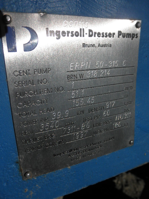 Used Ingersoll Rand Erpn 50 315c Horizontal Single Stage