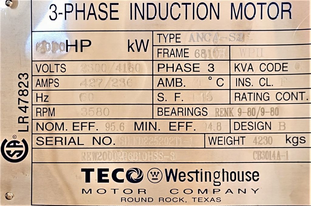 SOLD: New  HP Horizontal Electric Motor (Teco)