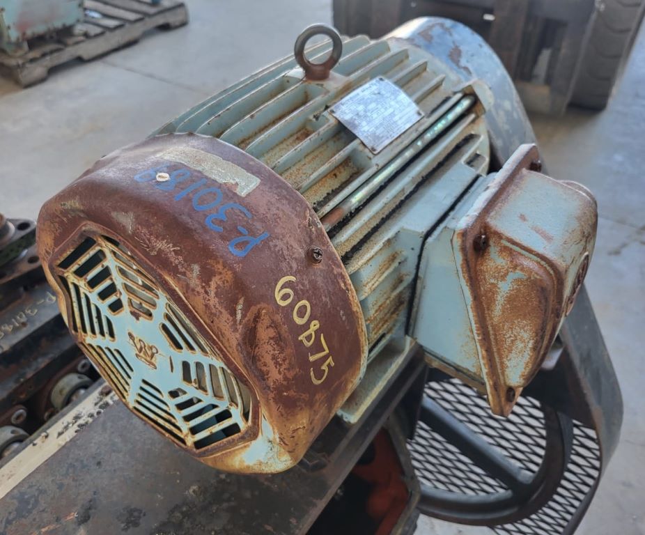 Used 10 HP Horizontal Electric Motor (Teco Westinghouse) Package