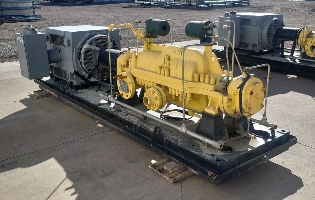 Used Byron Jackson 3x4x9D-9P- DVMX Horizontal Multi-Stage Centrifugal Pump Package