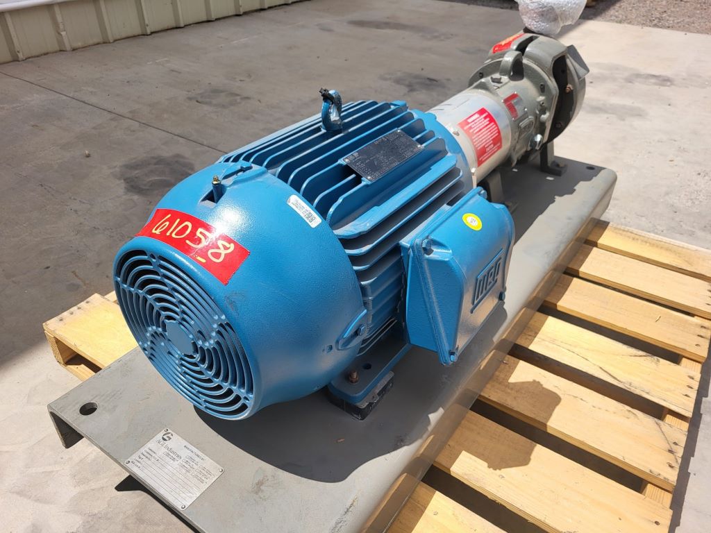 Unused Surplus 25 HP Horizontal Electric Motor (WEG) Package
